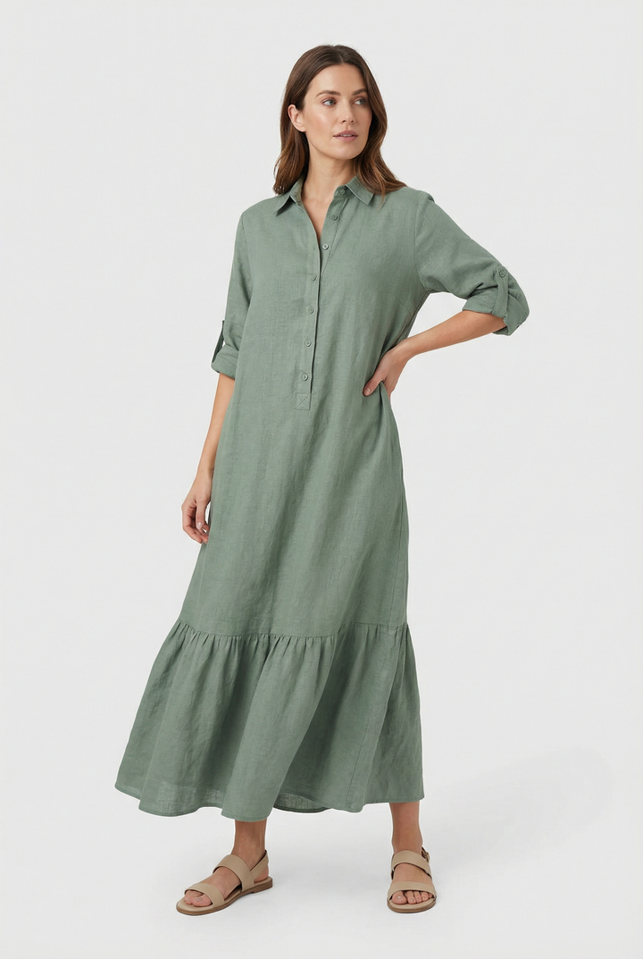 Nela | Maxi abito floreale bianco e nero