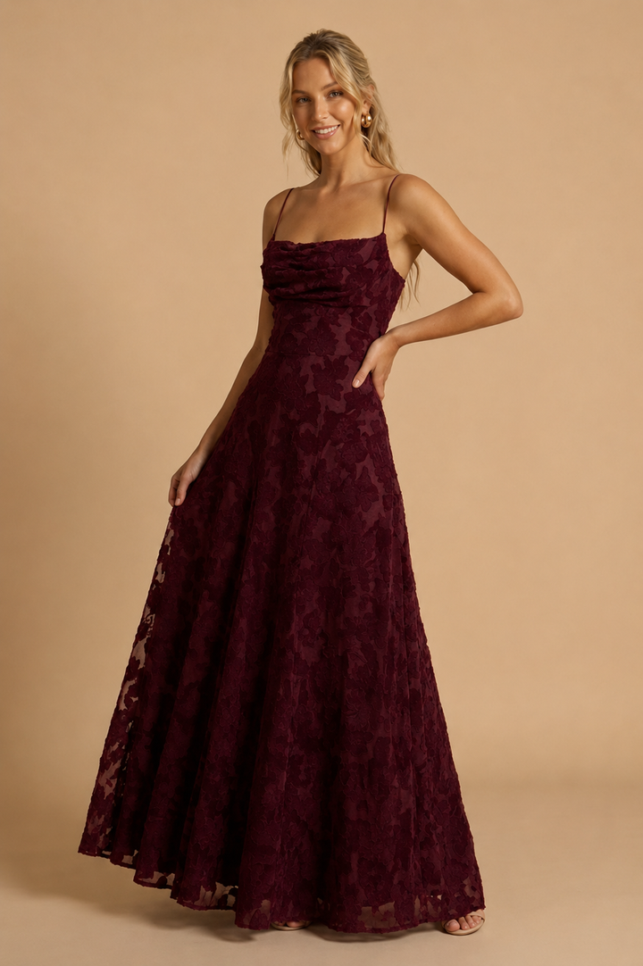 Nora | Abito maxi floreale con corpino aderente