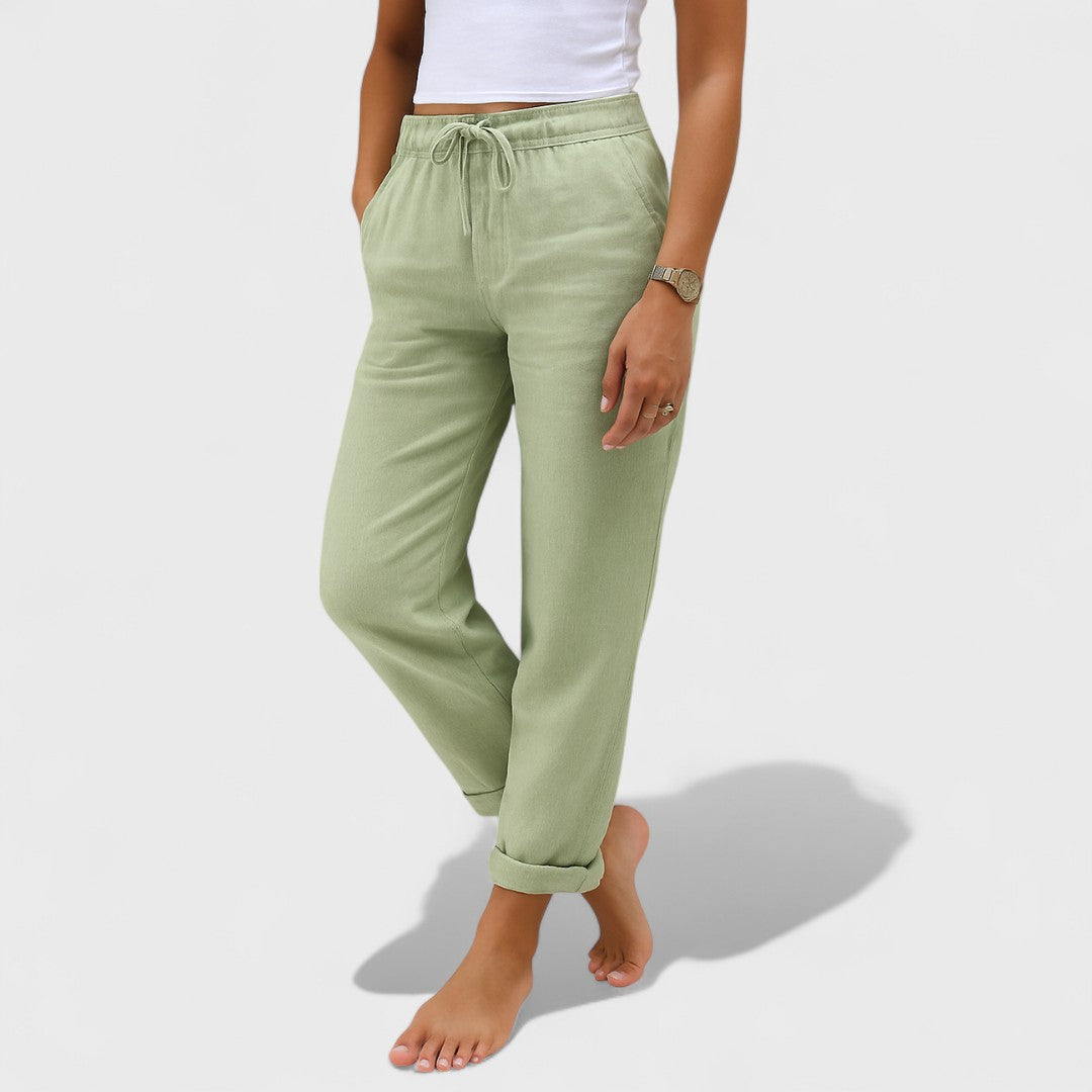 Erminia | Pantaloni stretch in lino