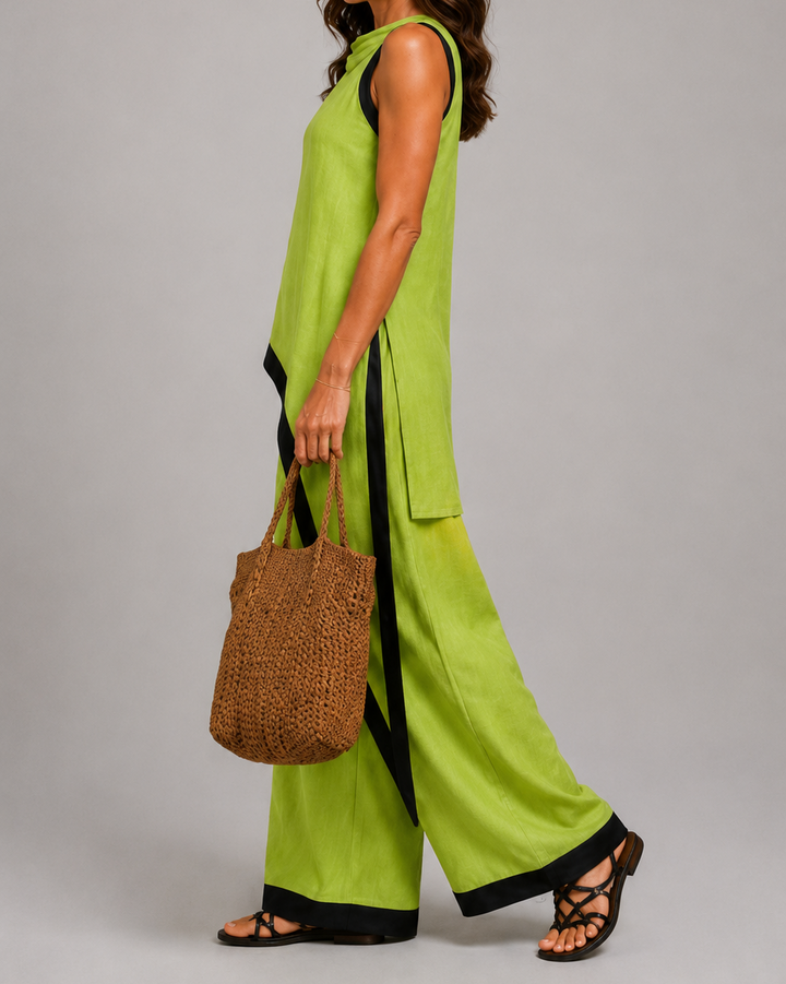 Leonora | Completo elegante con dettagli a contrasto