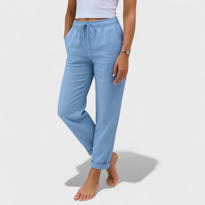 Erminia | Pantaloni stretch in lino