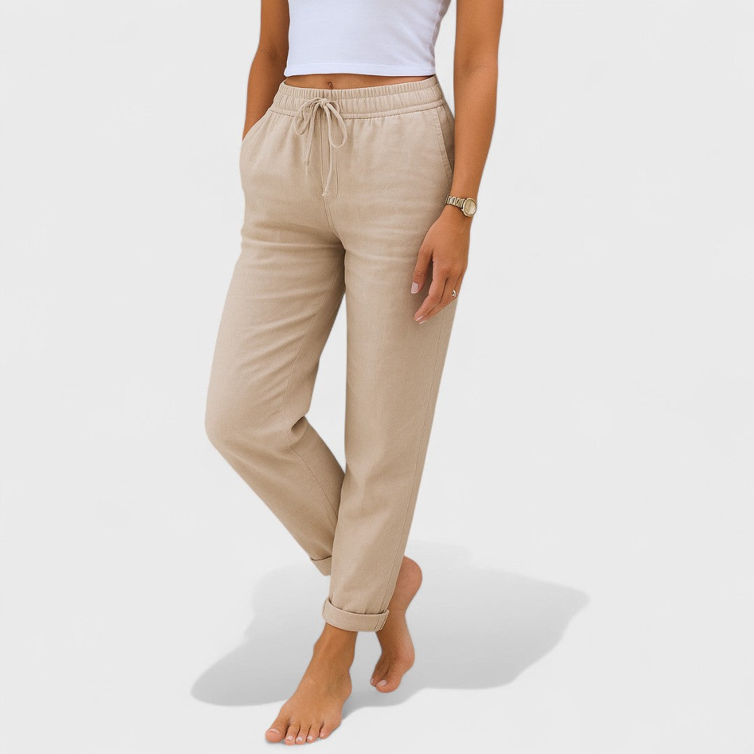 Erminia | Pantaloni stretch in lino