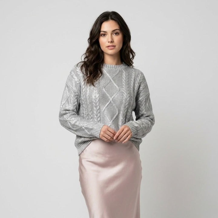 Maglione morbido lavorato a maglia con motivo geometrico in rilievo e vestibilità ampia