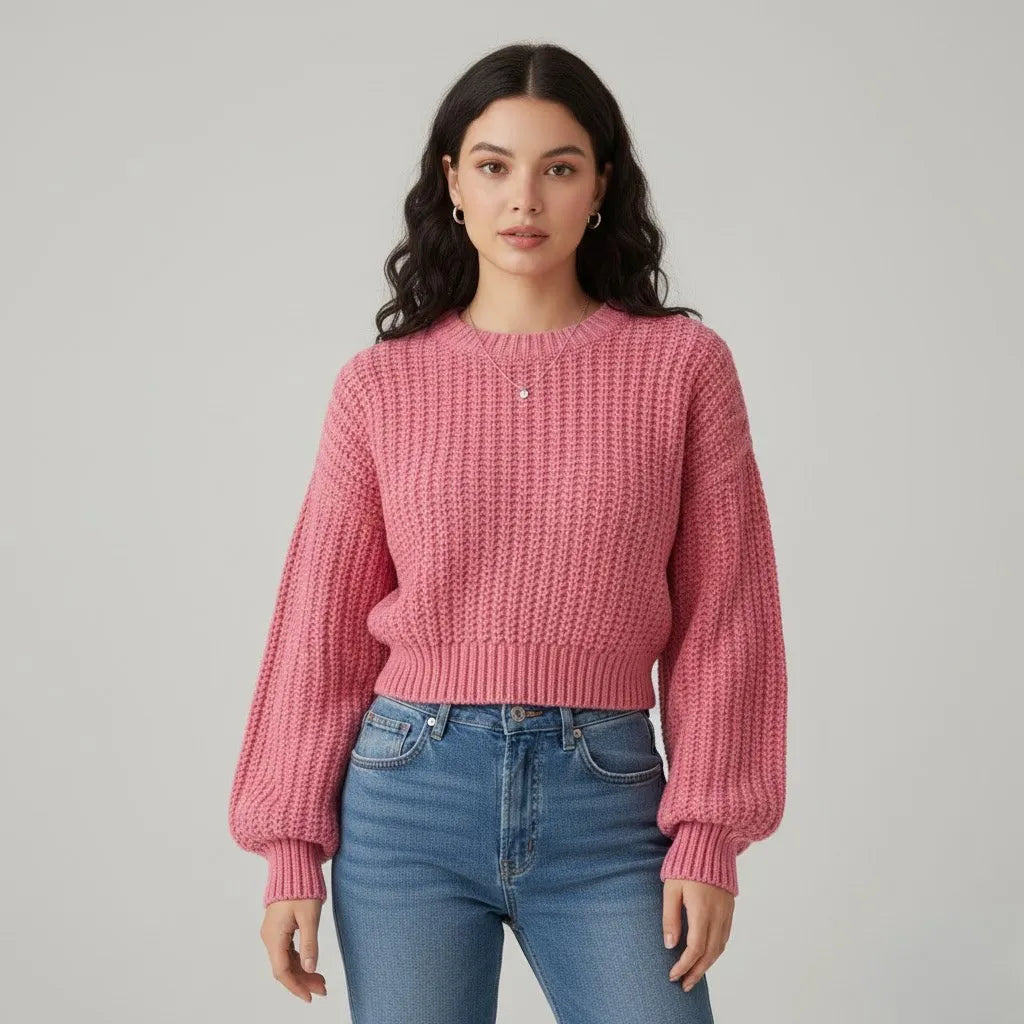 Maglione morbido a coste di taglio comodo