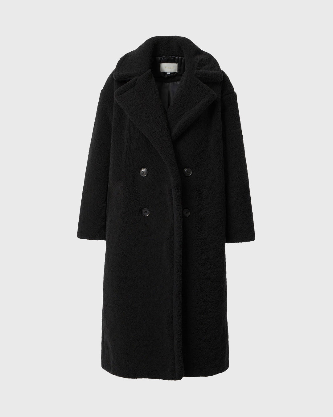 Cappotto teddy lungo dritto