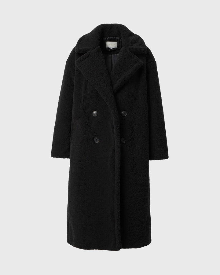 Cappotto teddy lungo dritto