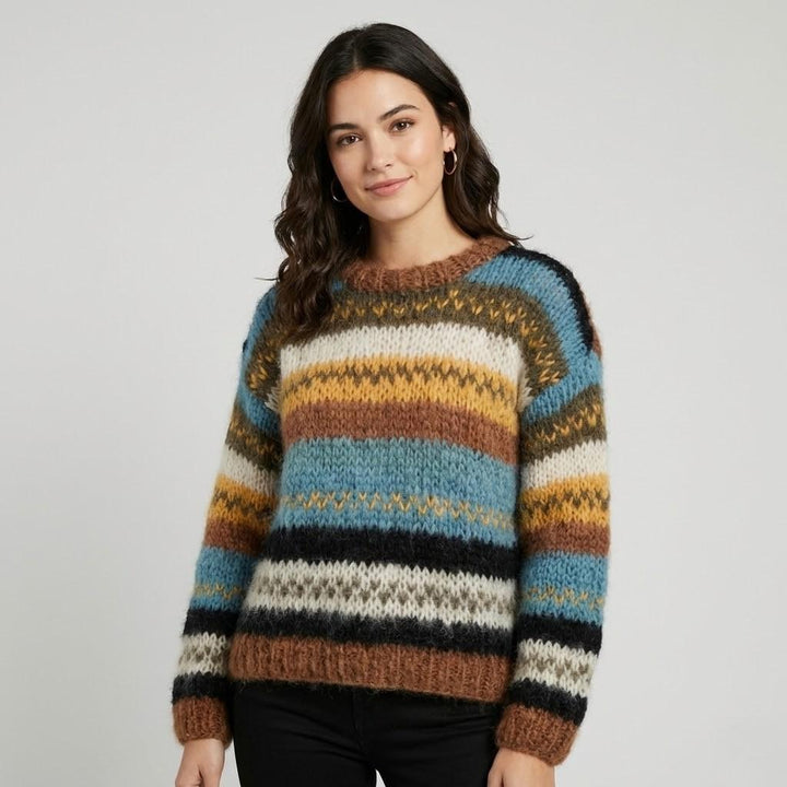 Maglione morbido a maglia con motivo a righe