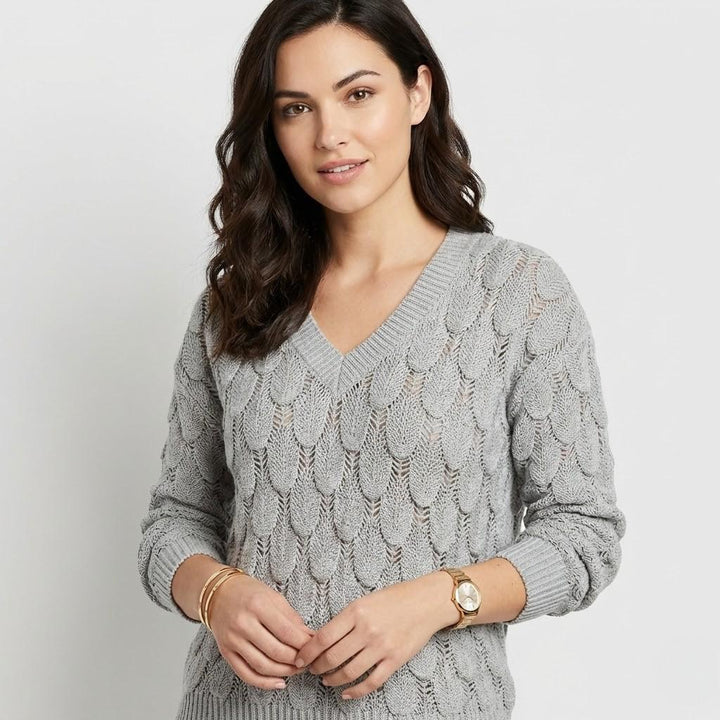 Maglione in misto cotone e lana con taglio morbido in stile moderno e casual