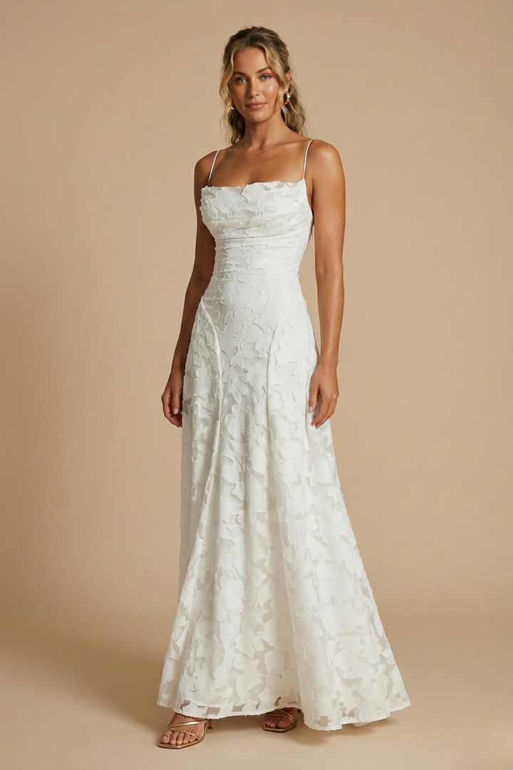 Nora | Abito maxi floreale con corpetto aderente