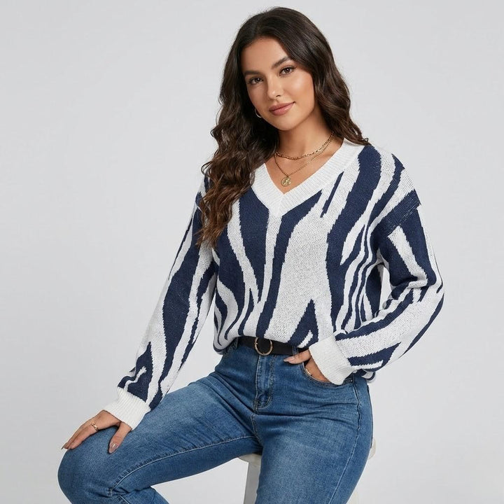Maglione a maglia con taglio dritto e scollatura a V