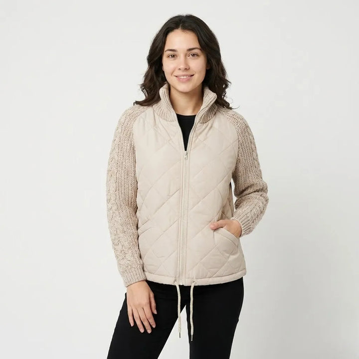 Gilet imbottito in cotone con colletto alto