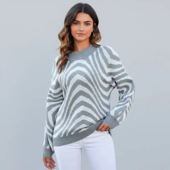 Maglione morbido a maglia con taglio loose e motivo grafico