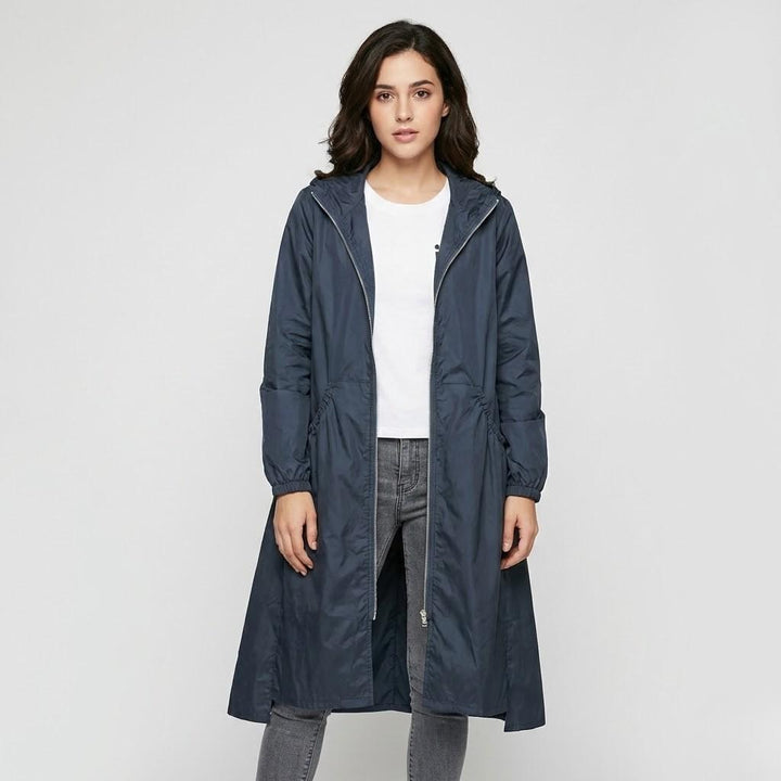 Giacca leggera in misto cotone con cappuccio e vestibilità ampia