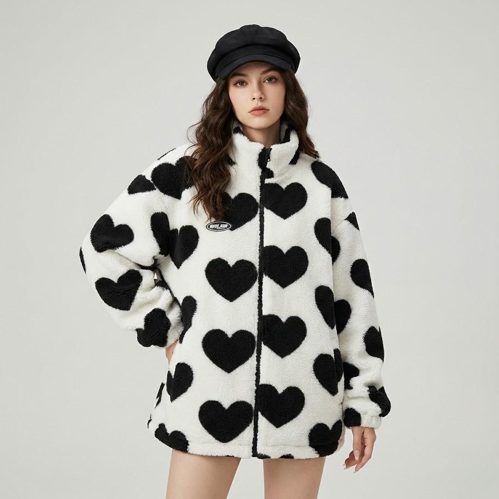Giacca trapuntata in misto cotone con taglio oversize e doppio lato