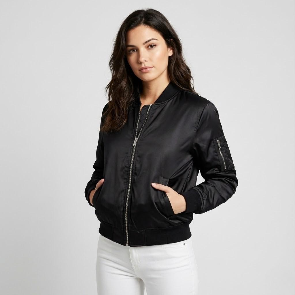 Giacca bomber leggera di taglio classico in stile urbano