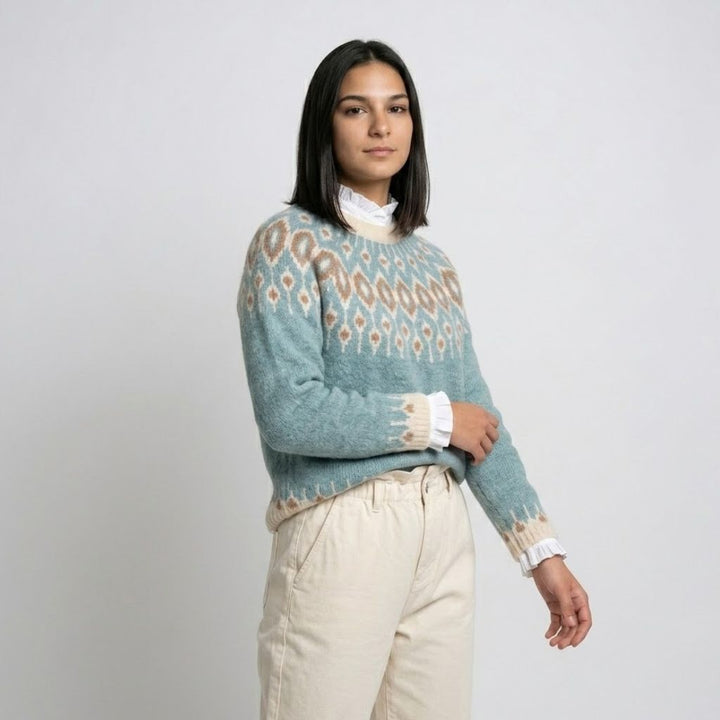 Maglione in acrilico con motivo tradizionale