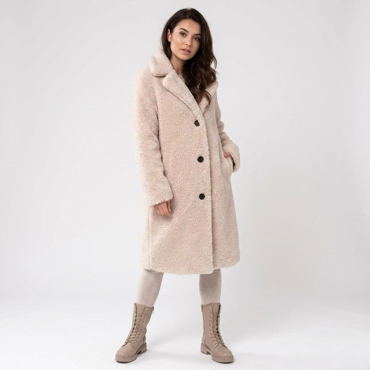 Cappotto elegante in misto lana con taglio dritto
