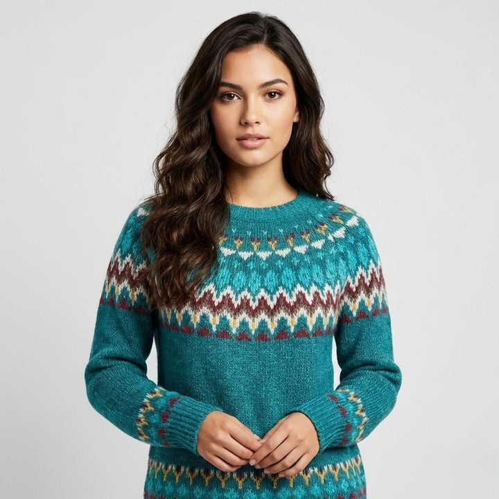 Maglione lavorato a maglia con motivo nordico
