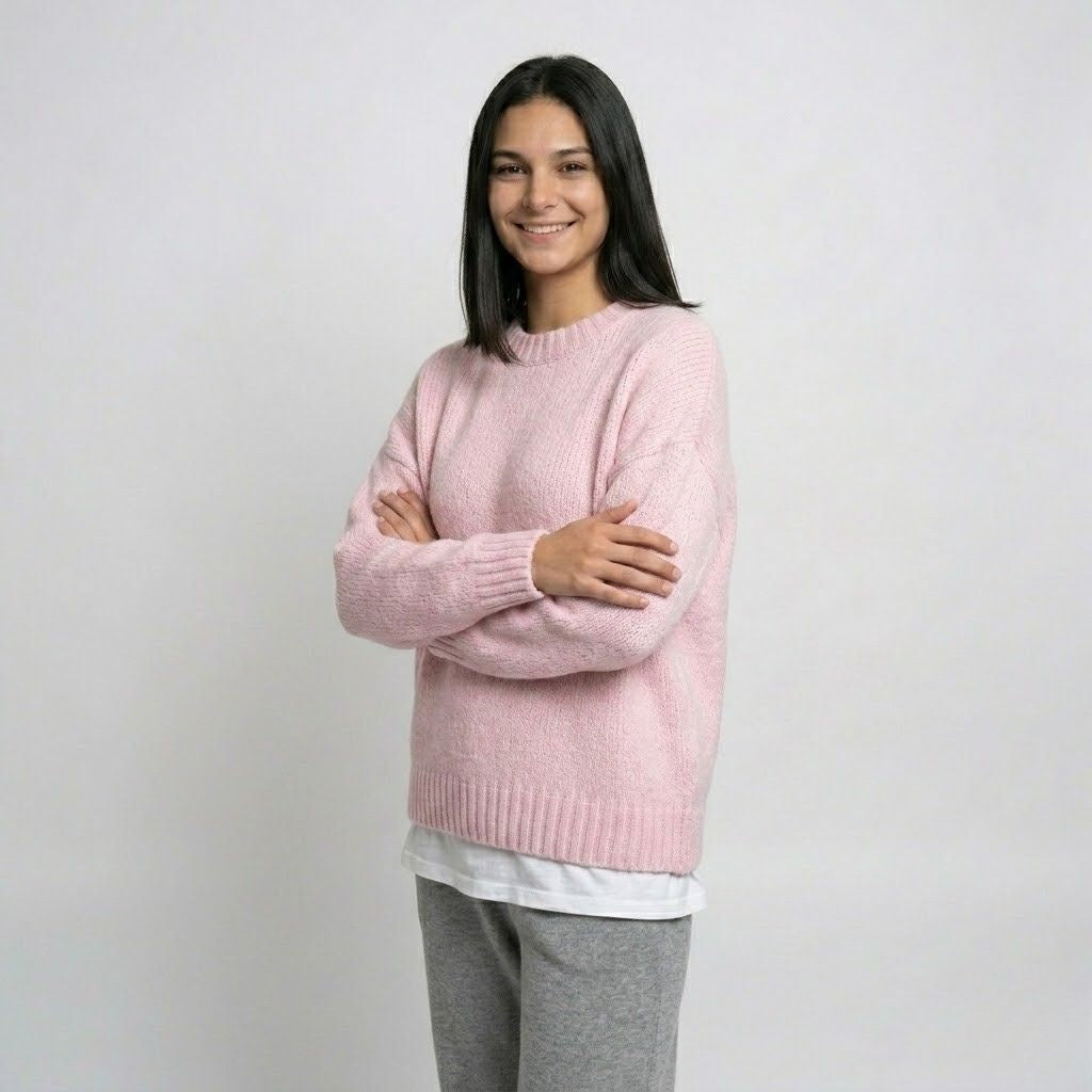 Maglione leggero in misto acrilico e poliestere con taglio oversize