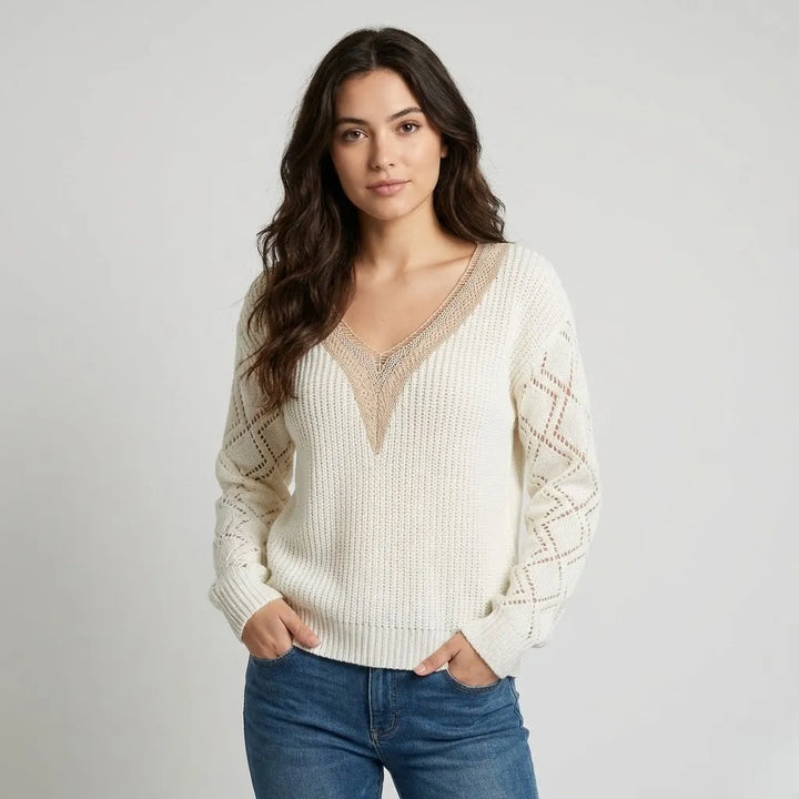 Maglione a V con taglio comodo