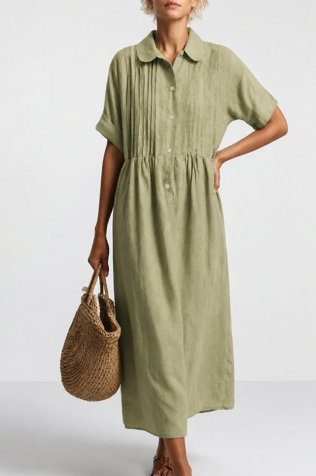 Klaudia | Abito camicia in lino e cotone dal taglio morbido