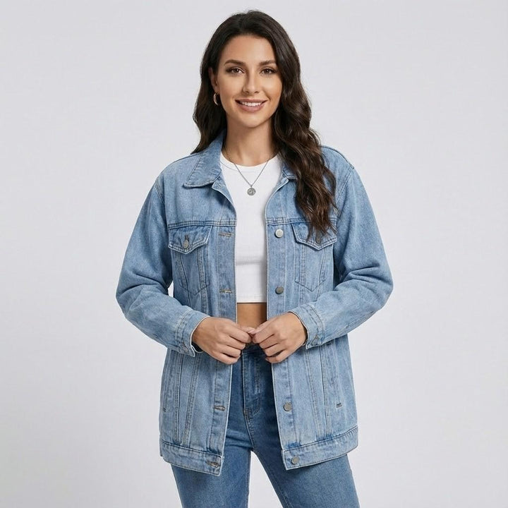 Giacca in denim con taglio oversize in stile urbano