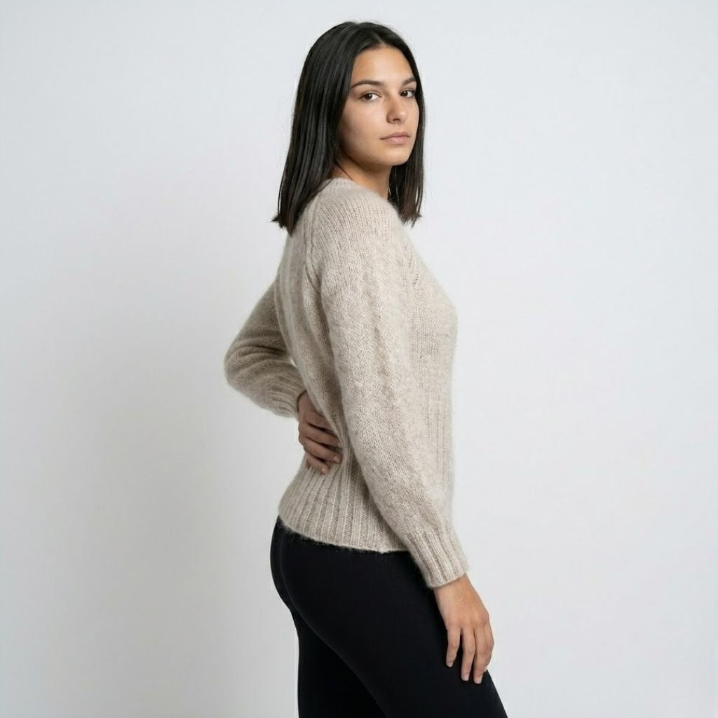 Maglione a maglia testurizzata in misto acrilico e poliestere