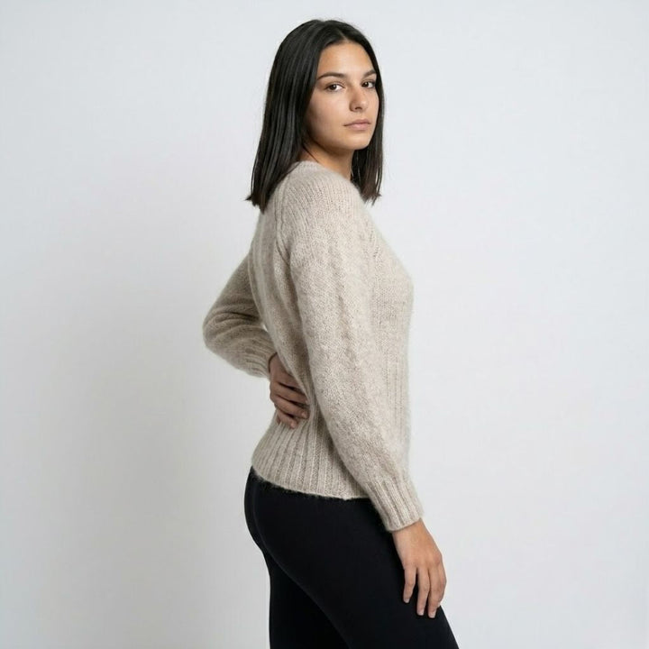 Maglione a maglia testurizzata in misto acrilico e poliestere