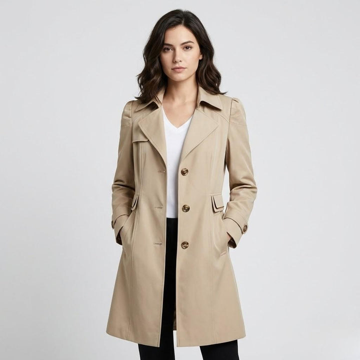 Trench elegante in misto cotone con vestibilità aderente