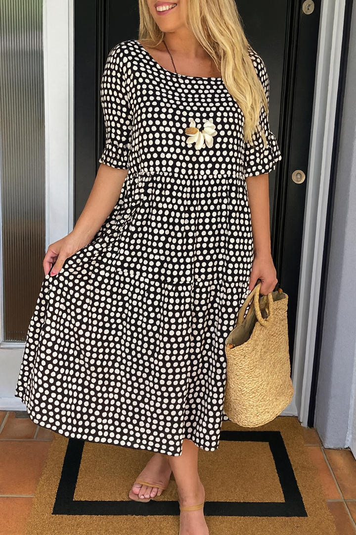 Ružica | Abito midi elegante con maniche corte