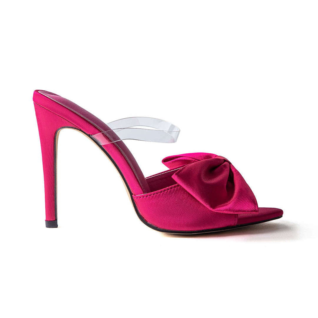 Slingback décolleté con tacco alto e fiocco