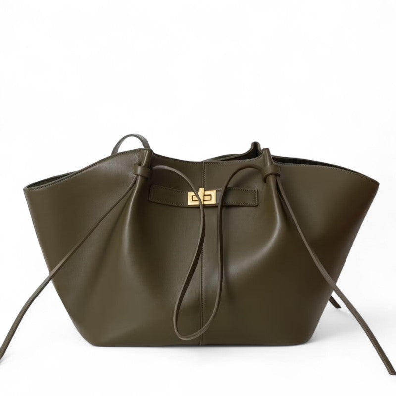 Grande borsa tote con chiusura girevole
