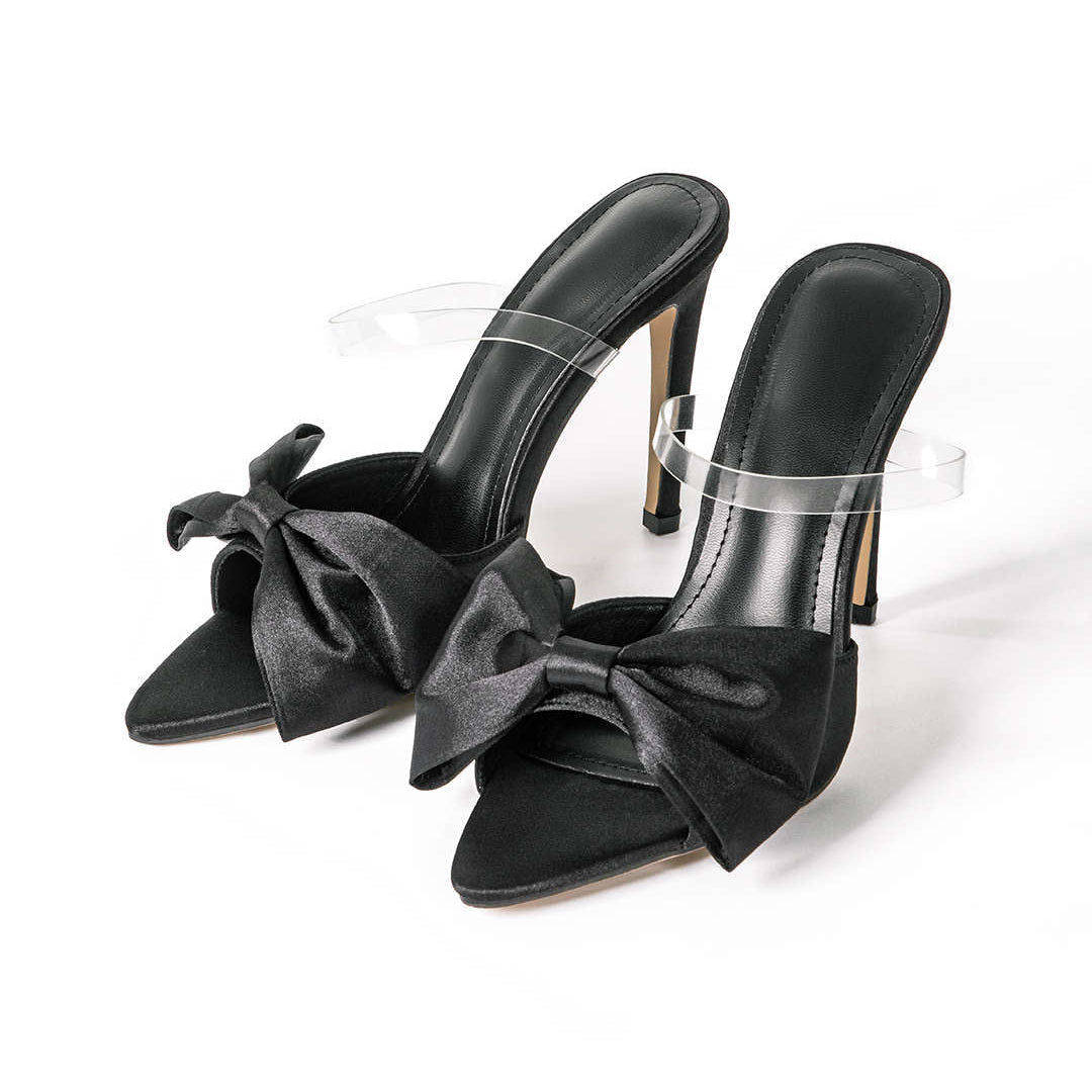Slingback décolleté con tacco alto e fiocco