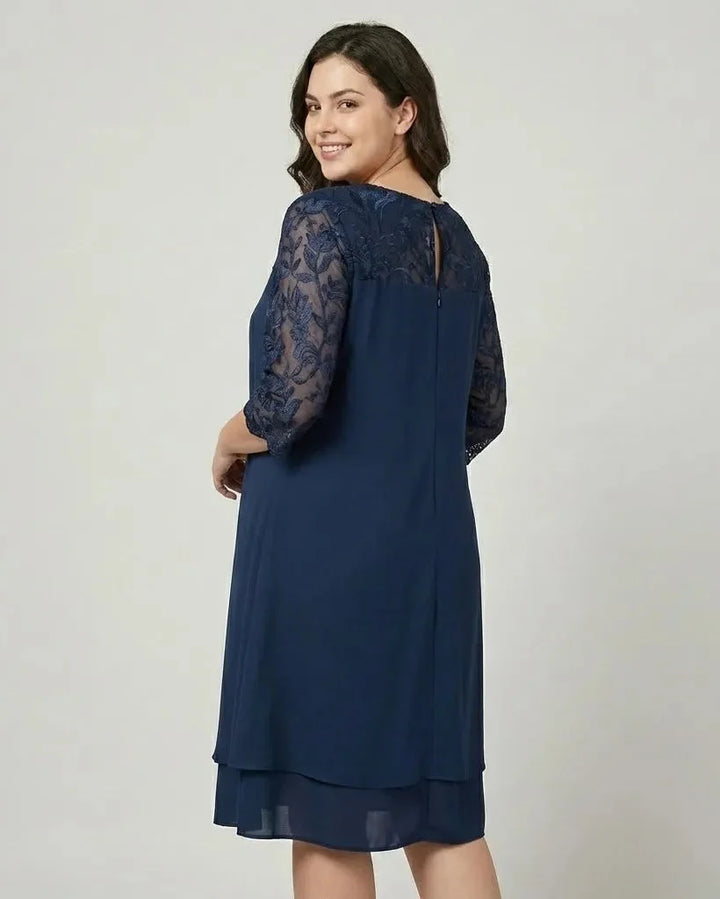 Ľubomila | Abito midi elegante con maniche decorate