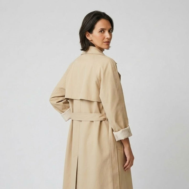 Cappotto fluido con rever aperti