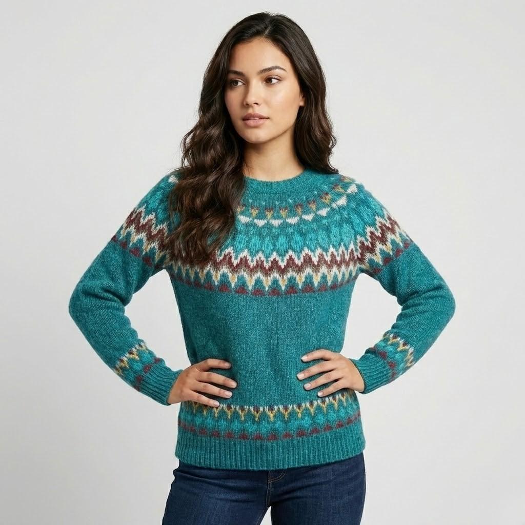 Maglione lavorato a maglia con motivo nordico