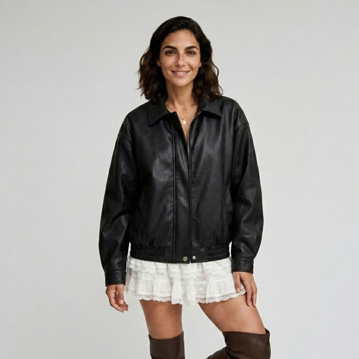 Giacca oversize con chiusura frontale in stile urbano casual