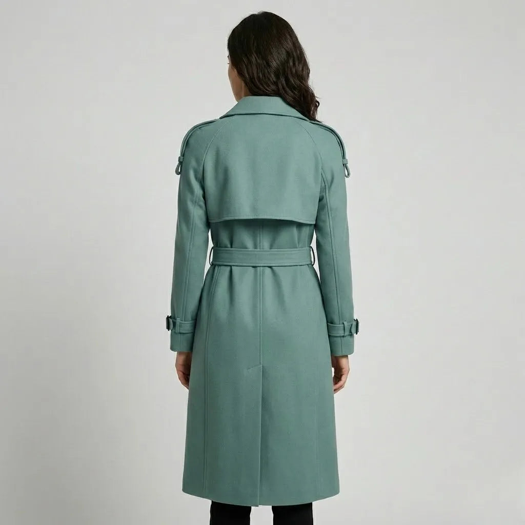 Cappotto lungo strutturato in misto cotone con taglio aderente