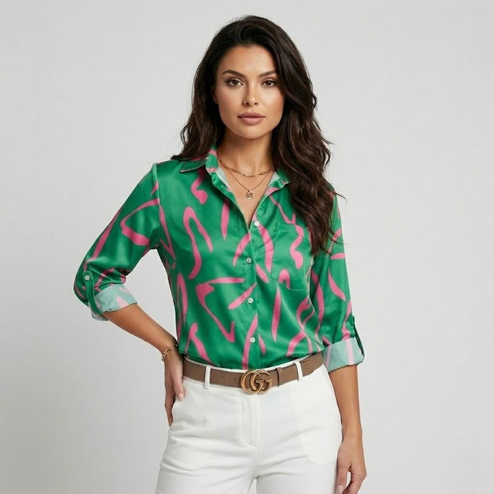Blusa fluida in misto viscosa con taglio morbido