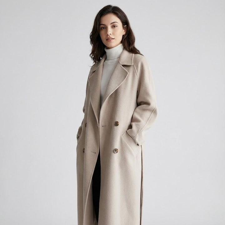 Cappotto lungo strutturato in misto lana con vestibilità ampia