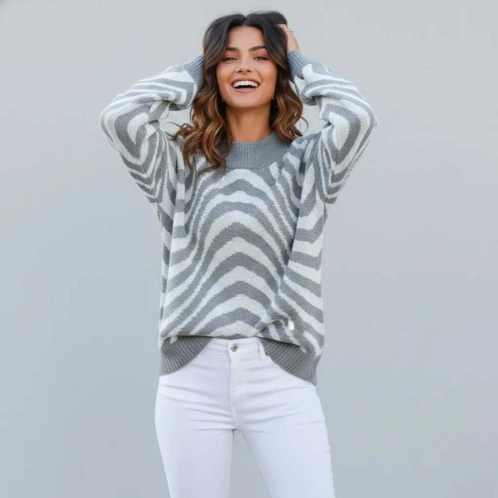 Maglione morbido a maglia con taglio loose e motivo grafico