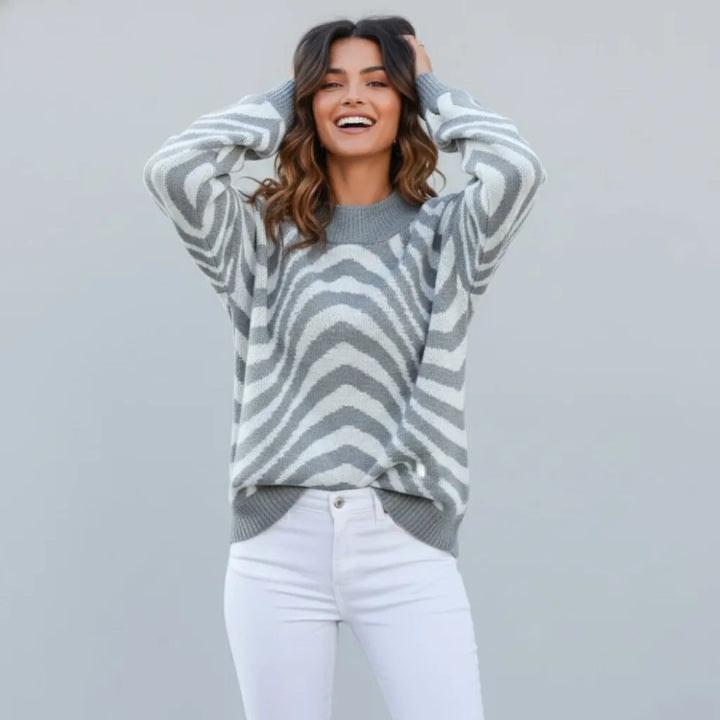 Maglione morbido a maglia con taglio loose e motivo grafico