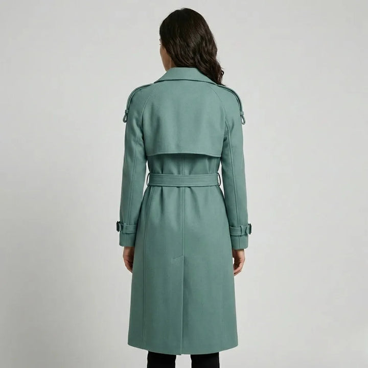 Cappotto lungo strutturato in misto cotone con vestibilità aderente
