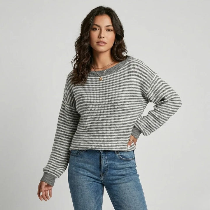 Maglione testurizzato con vestibilità ampia e strisce moderne