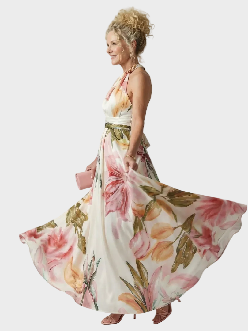 Emilia | Abito maxi a fiori