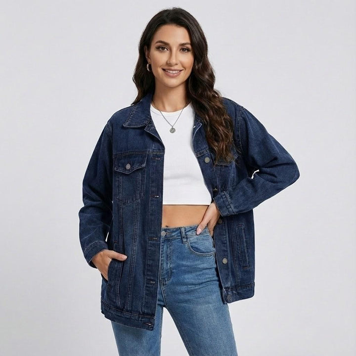 Giacca in denim con taglio oversize in stile urbano