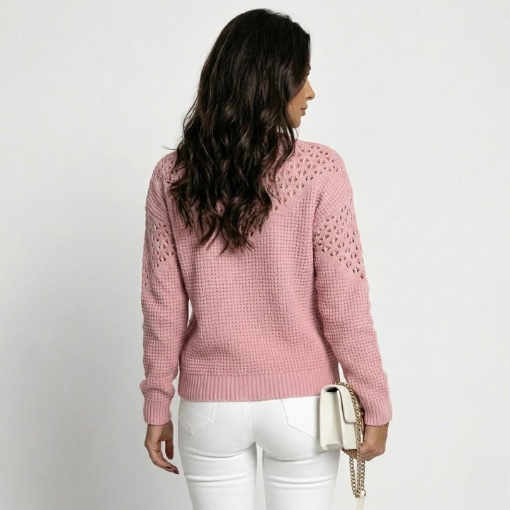 Maglione in misto cotone con dettaglio in pizzo