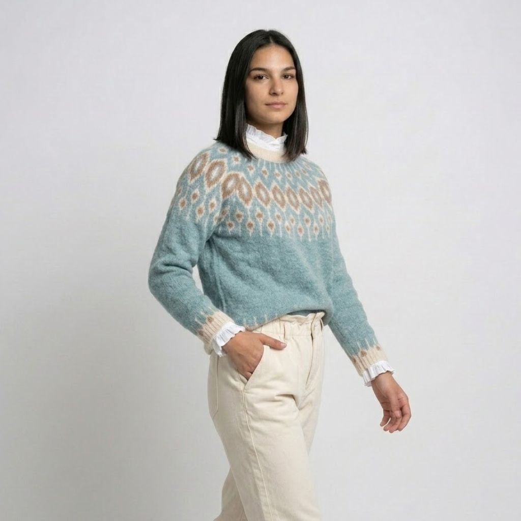 Maglione in acrilico con motivo tradizionale