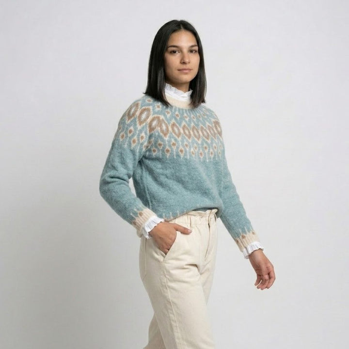 Maglione in acrilico con motivo tradizionale