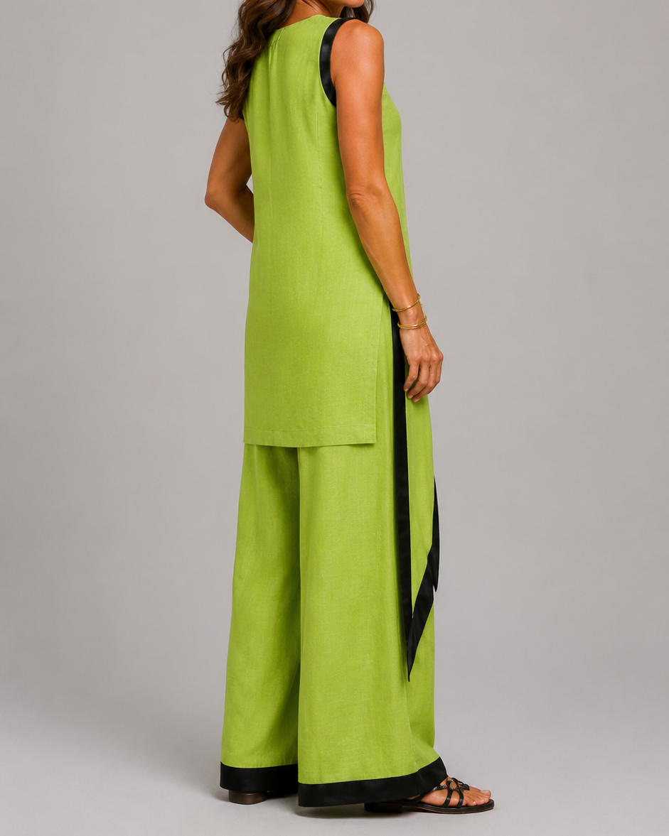 Leonora | Completo elegante con dettagli a contrasto